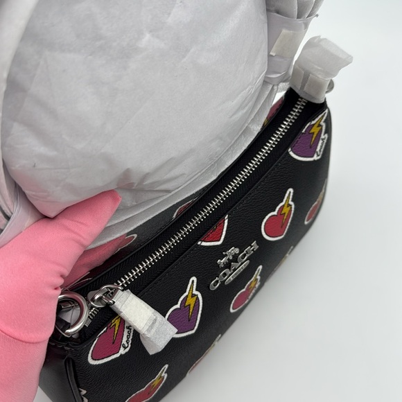 Coach Teri Shoulder Bag With Heart Bolt Print - Picture 7 of 14